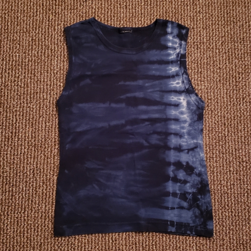 Harley-Davidson Motorcycles Tank Top Tie Dye Blue White Small